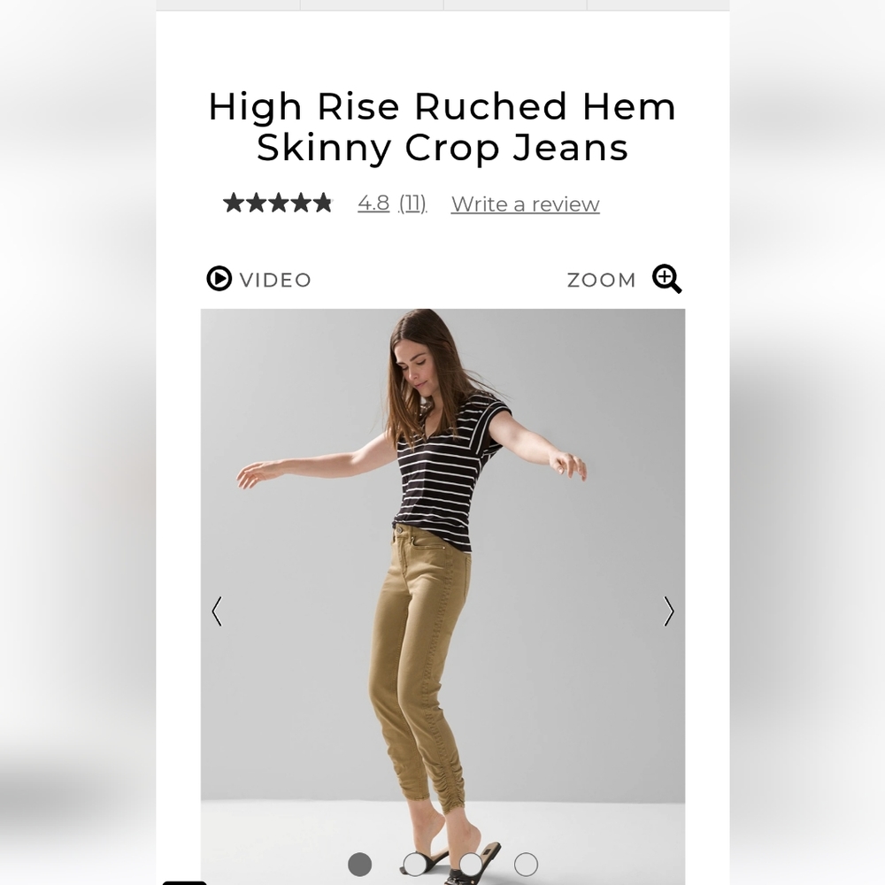 High rise skinny ruched jeans